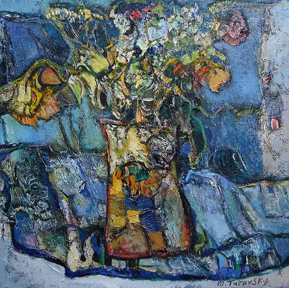 turovsky, autumn flowers (oil on canvas), 76 x 76.JPG Figurative abstract art