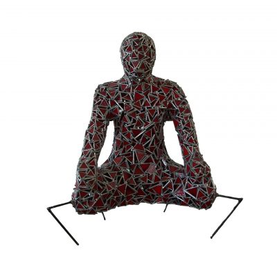 mascaro, guardian rojo, 55 x 45 x 23 sculptures by French artist
