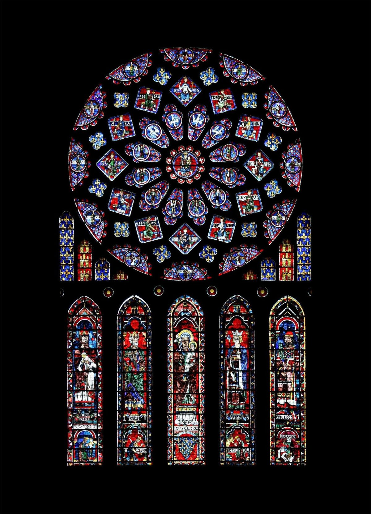 Rose Window North (interior) Cathedral Notre Dame, survived extensive damage from Monday's fire. 
