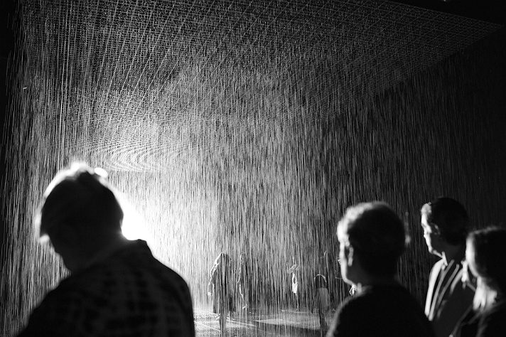 The famous Rain room, Large-scale Art installation by the Artist collective rAndom International