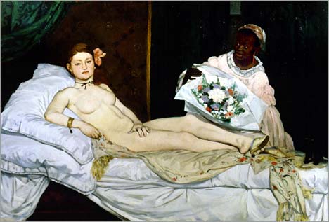 Olympia, famous painting by the french master modernist painter Manet