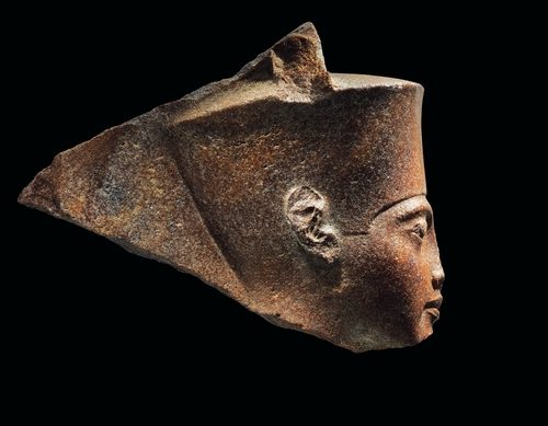 Right facing of bust of Tutankhamun. The sale of the bust is being blocked by Egypt. 