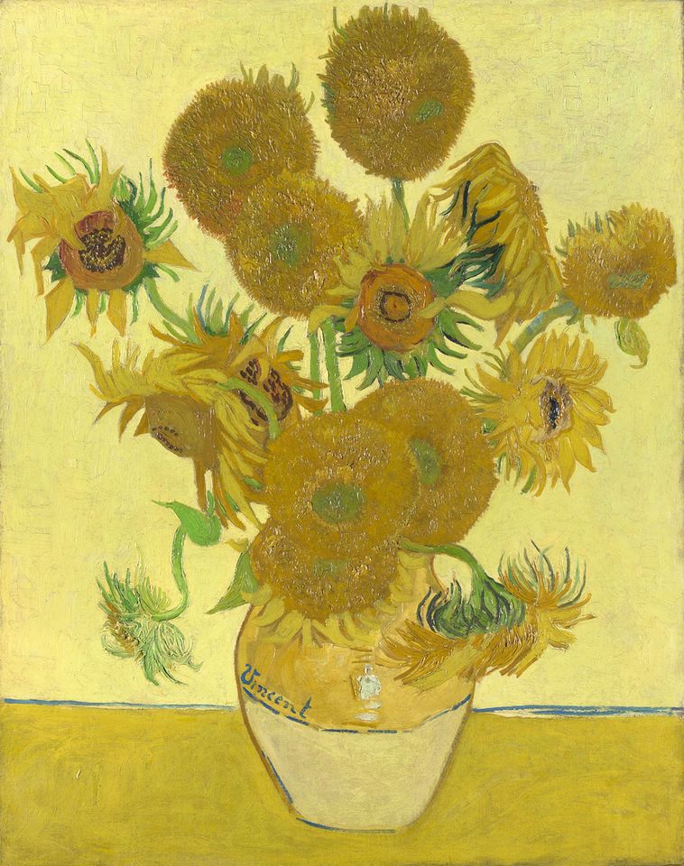 Van Gogh’Sunflowers are a series of oil paintings produced between 1888 and 1889.