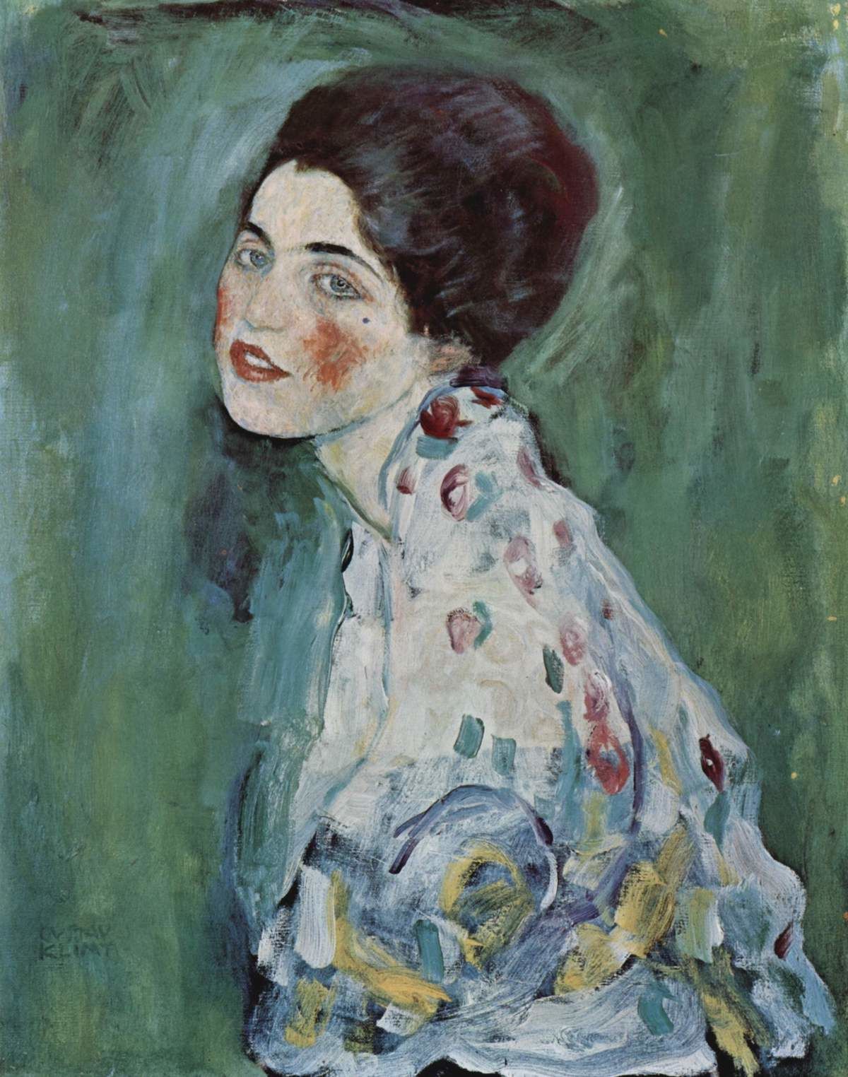 portrait of a lady by Gustav Klimt found in Italy