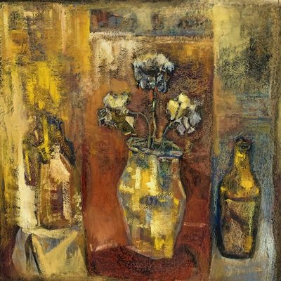 turovsky, golden bouquet, 92,5 x 91,5 - no frame Ukrainian contemporary artist