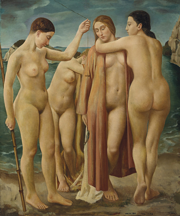 The "modern classicism" of Ubaldo Oppi registered an auction record with the artwork Young women at the sea