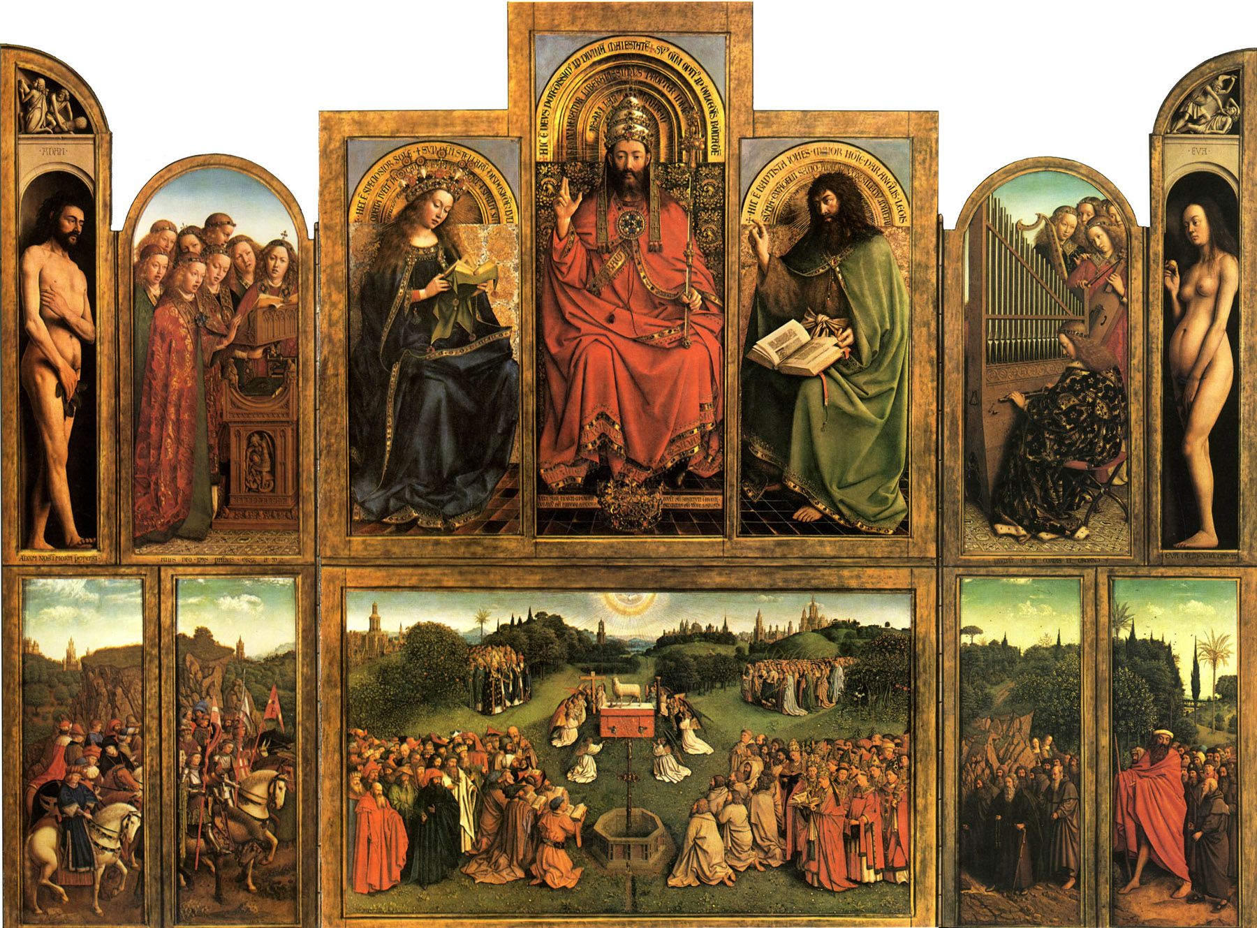Polyptych of the Adoration of the Mystic Lamb year by Flemish master Jan van Eyck