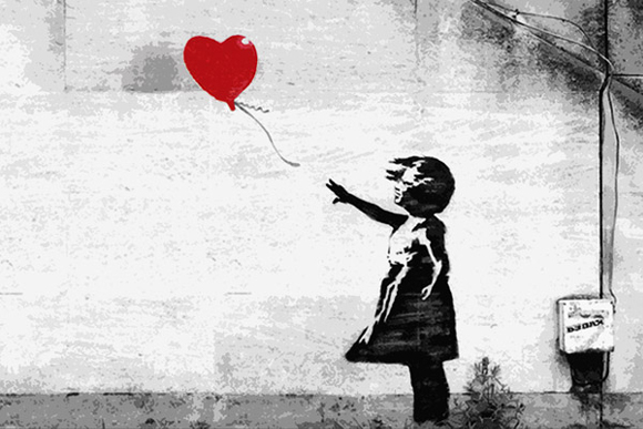 Banksy'work for valentine's day appears in Bristol