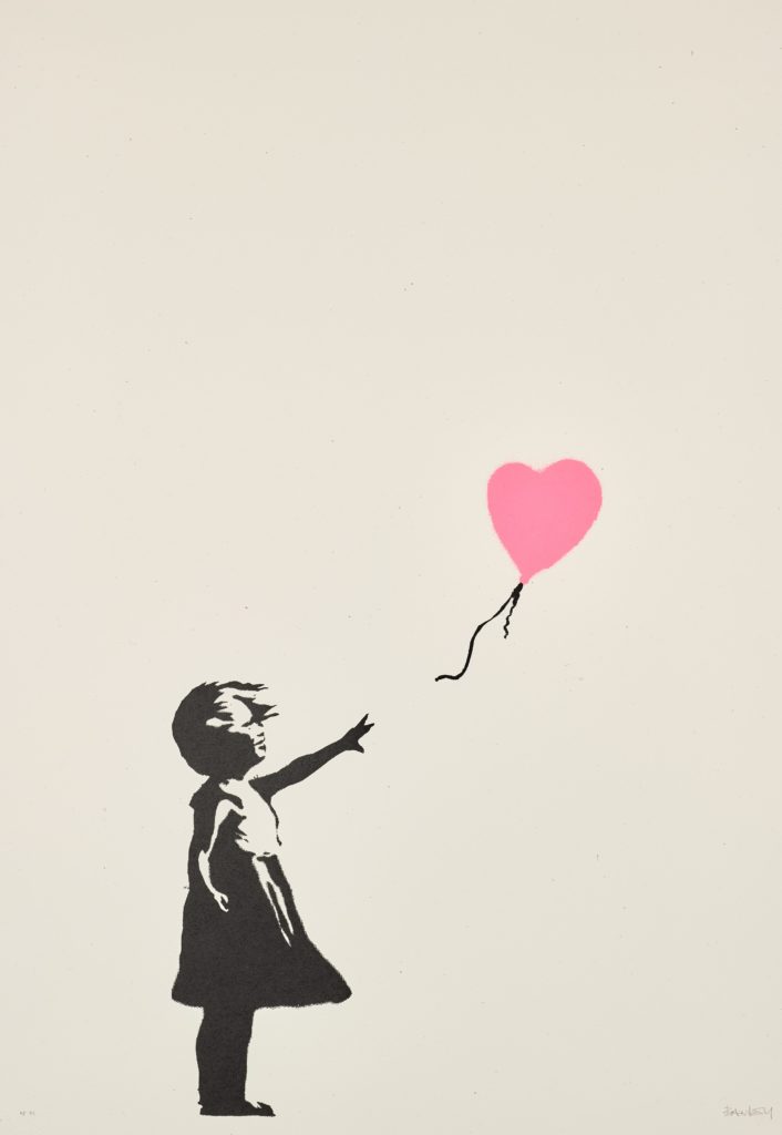 Banksy at the online auction, the little girl with the balloon 