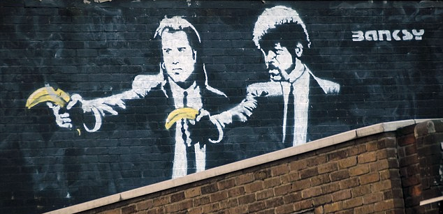 Banksy's tribute to Tarantino, the murals of Pulp Fiction