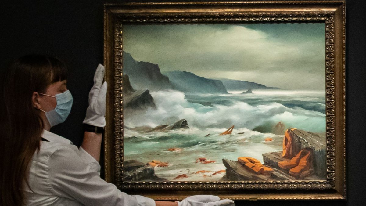 banksy's oil paintings up to auction for £ 1-2 million