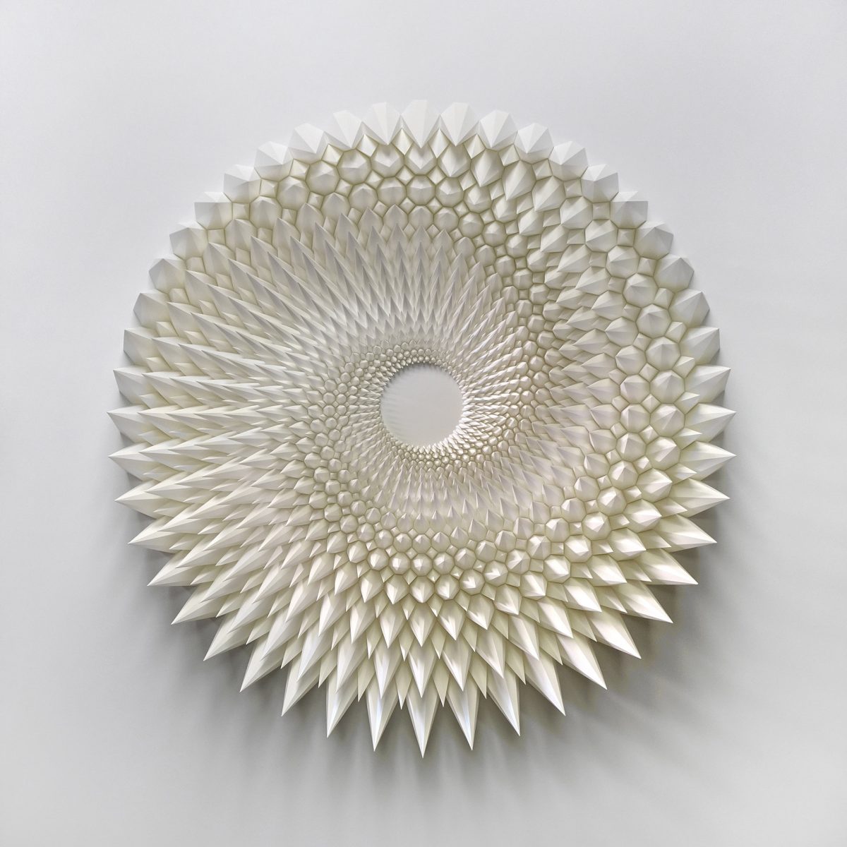 shlian, Unholy 214 Soon My Doubles Will Pull Off All Of My Stunts, 48 x 50 x 4, Iridescent Flash White Paper Contemporary art buy online
