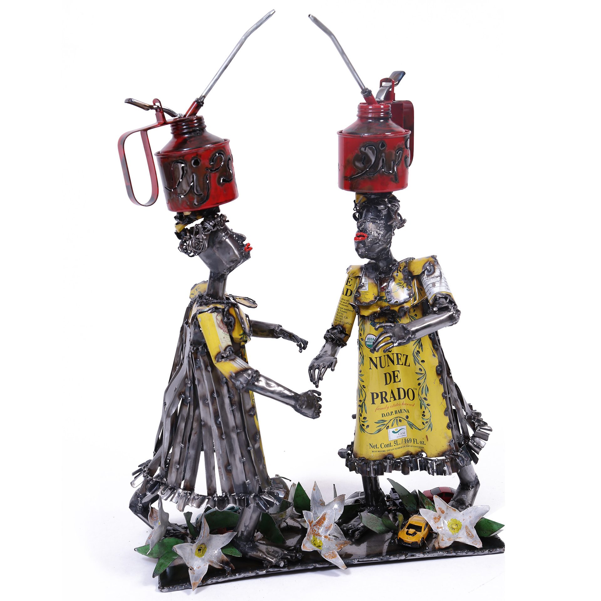 Lips Oil cans. 2018 by Sokari Douglas Camp