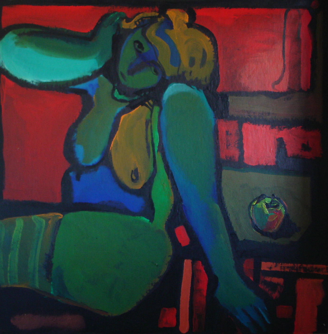 Nude on red