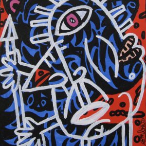 Face et grosse tête, Français de blanc trait. 2008